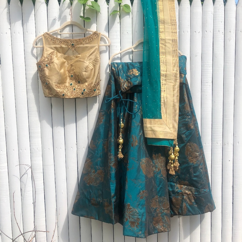 Sea Green Lehenga / Indian Party Dress